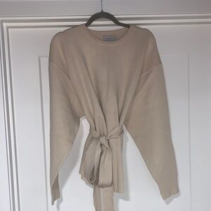 Modern Citizen Nara Tie Front Cream Knit Sweater (never worn)